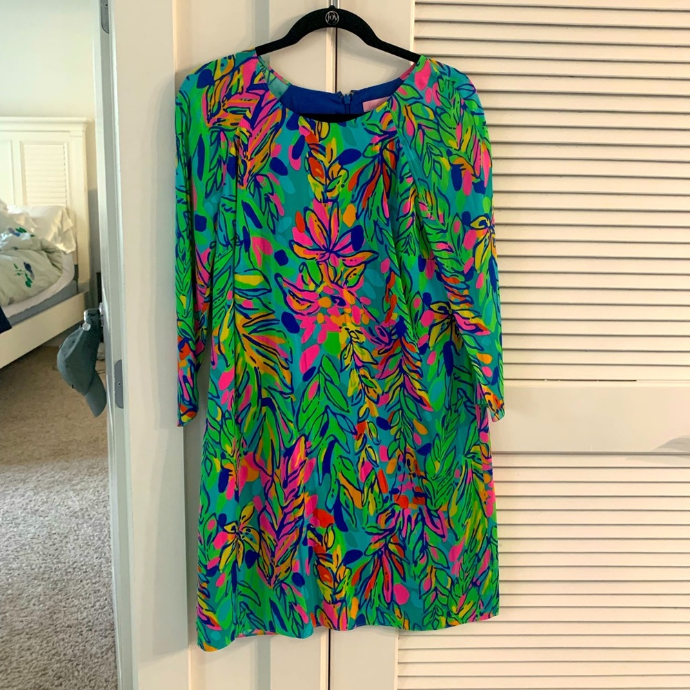 Green silk patterned Lilly Pulitzer dress